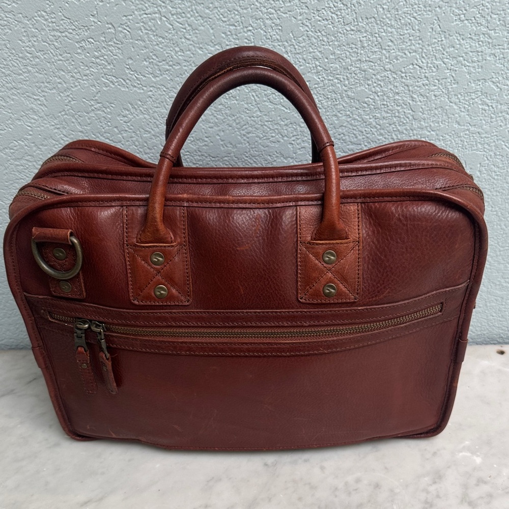 Will Leather Goods Hank Double Zip Briefcase NEW